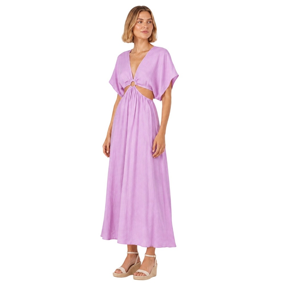 NWT Show Me Your Mumu Dana Cutout Maxi Dress S Pink Gauze Resort Wedding